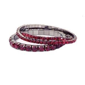 Lola Marsala 3 Strand Stretch Bracelet